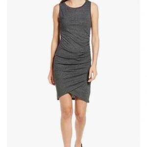 Treasure And‎ Bond Sleeveless Mini Tank Dress Womens XS Ruched Sides Gray NWOT